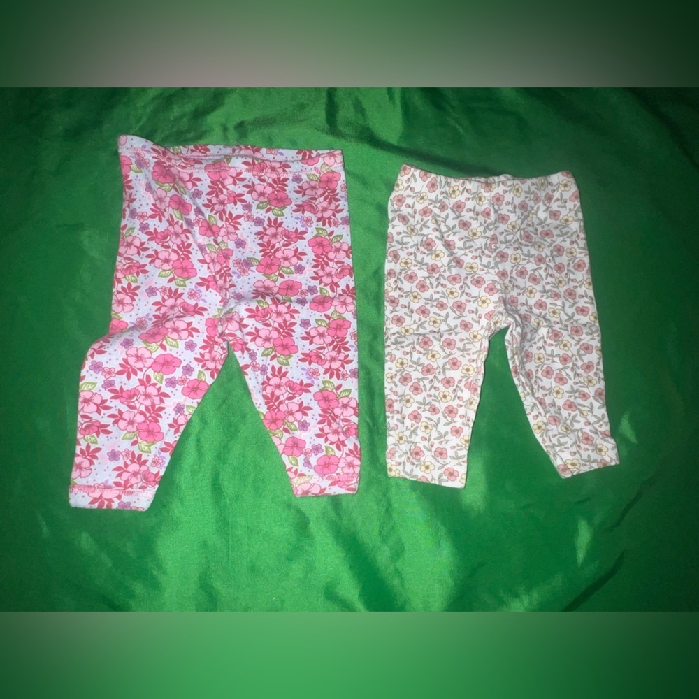 Carter's 0-3M & Baby lulu 3M Pink and Cream Floral Leggings Set